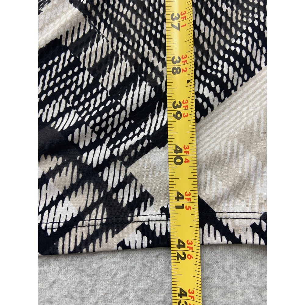 Dressbarn Dress Womens 18 Black White Geometric Print Cowl Neck Sleeveless Lined - Picture 10 of 14